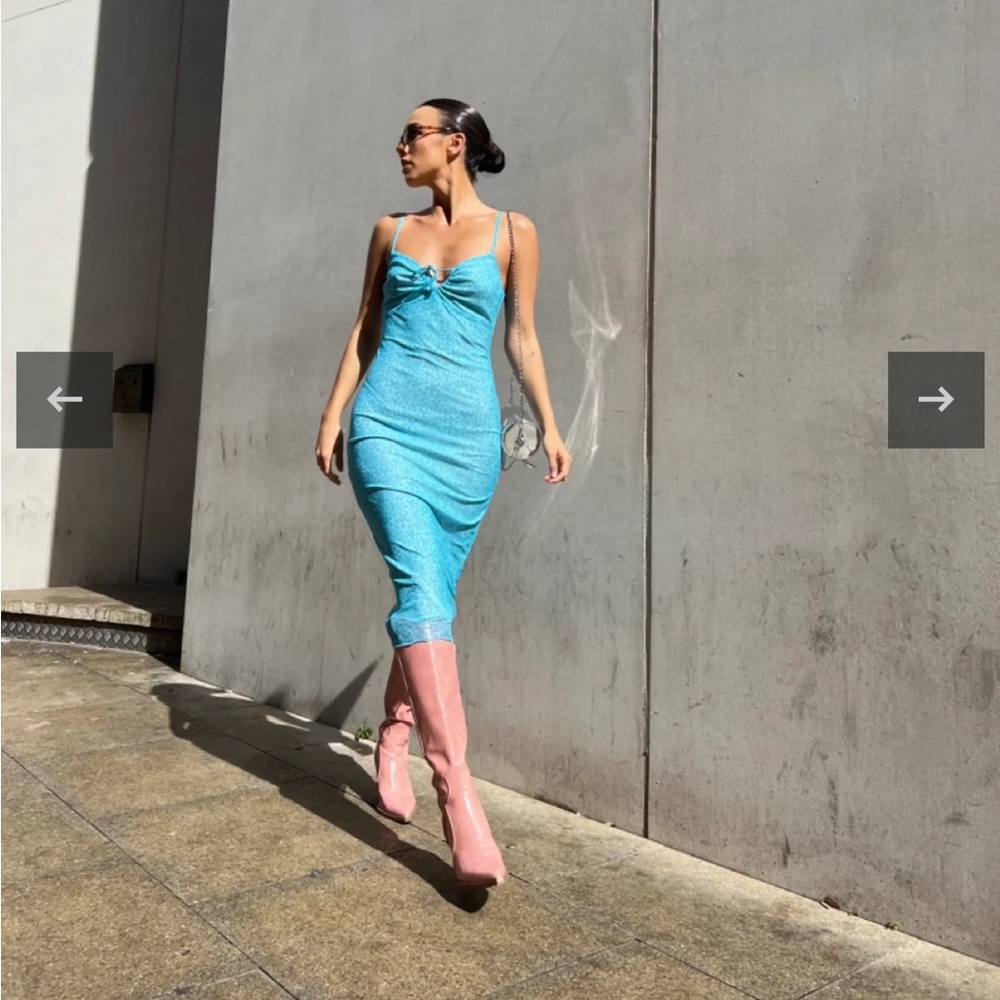 Glamorous mesh floral midi dress urban outfitters
